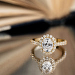 The Juliette - Oval Halo Diamond Engagement Ring with Pavé Diamond Setting