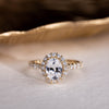 The Juliette - Oval Halo Diamond Engagement Ring with Pavé Diamond Setting