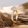 The Juliette - Oval Halo Diamond Engagement Ring with Pavé Diamond Setting