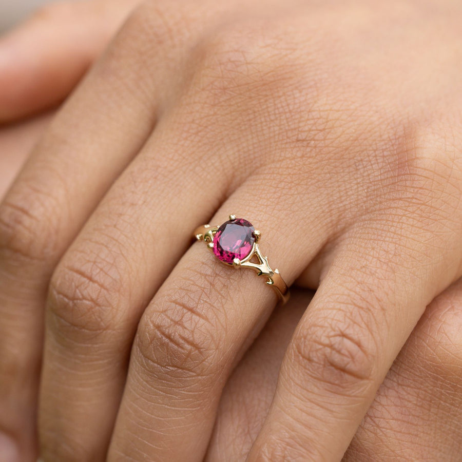 oval-rhodalite-garnet-nature-inspired-split-shank-engagement-ring-the-dakota-rustic-and-main