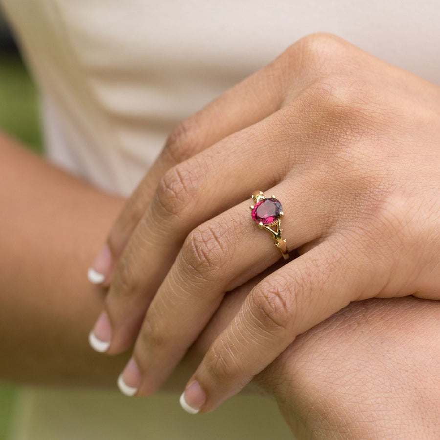 oval-rhodalite-garnet-nature-inspired-split-shank-engagement-ring-the-dakota-rustic-and-main