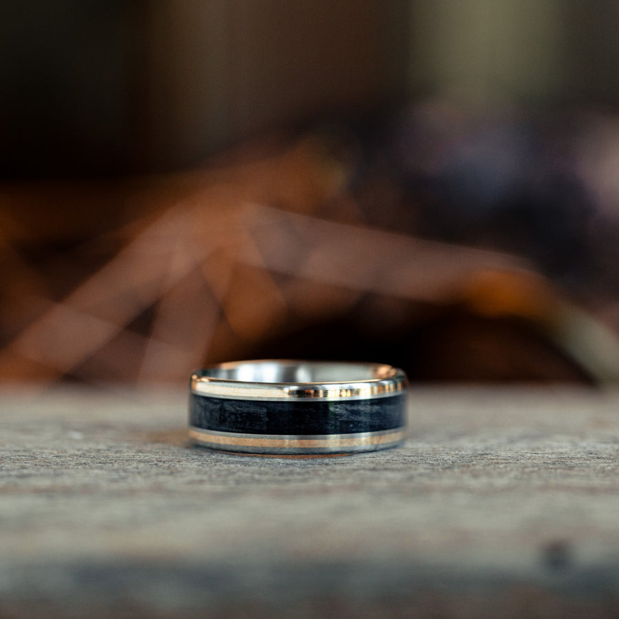 ::Shown with 14k yellow gold inlays | 8mm wide