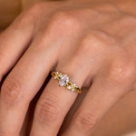 The Larkwood - Pear-Shaped Diamond Engagement Ring with Nature-Inspired Milgrain & Diamond Accents