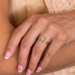 The Larkwood - Pear-Shaped Diamond Engagement Ring with Nature-Inspired Milgrain & Diamond Accents