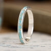 The Phoenix | Women's Silver & Turquoise Ring with Gold Flakes