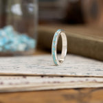 The Phoenix | Women's Silver & Turquoise Ring with Gold Flakes