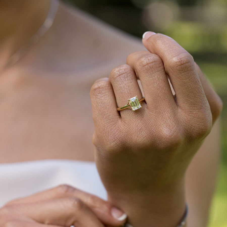 Emerald-Cut-Lab-Diamond-Engagement-Ring-Split-Shank-The-Rosalie-Rustic-And-Main