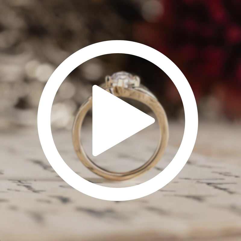 Custom Floral Diamond Engagement Ring by Rustic and Main