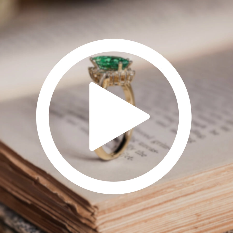 Green Emerald Marquise Engagement Ring by Rustic and Main