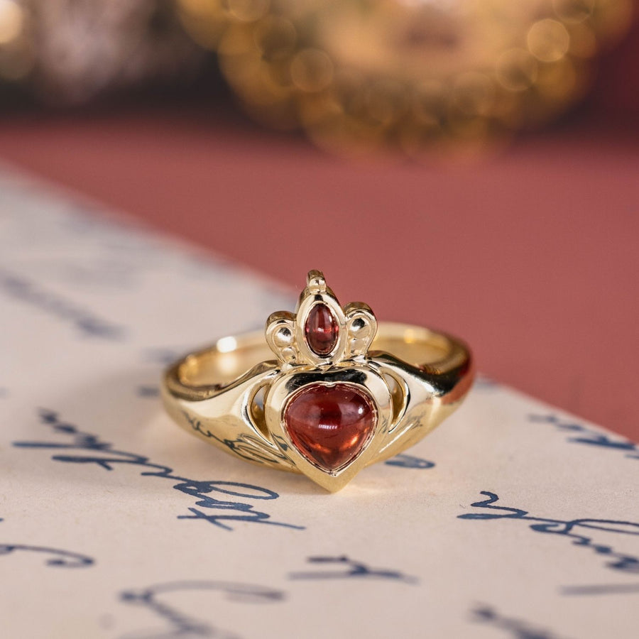 garnet-gold-claddagh-engagement-ring-the-maeve-rustic-and-main