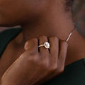 Oval Diamond Halo Vintage Engagement Ring by Rustic and Main