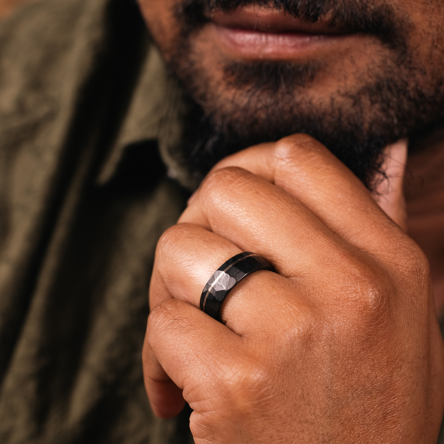 ::Shown in 8mm Wide | Silver Inlay