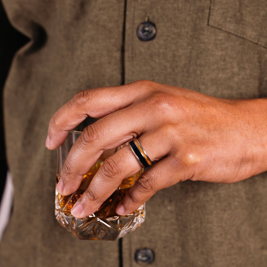 the-highball-mens-offset-whiskey-barrel-wedding-band
