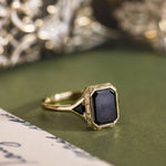 vintage-inspired-black-diamond-engagement-ring-black-spinel-accents-the-isolde-rustic-and-main