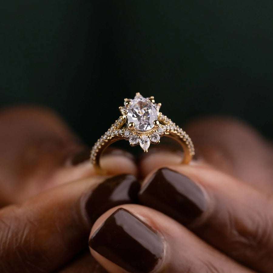 vintage-inspired-oval-diamond-engagement-ring-starburst-diamond-halo-pave-split-shank-setting-the-genevieve-rustic-and-main