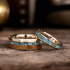 The Reeves & Phoenix - Gold and Turquoise Wedding Ring Set