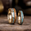 The Reeves & Phoenix - Gold and Turquoise Wedding Ring Set