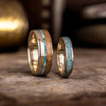 The Reeves & Phoenix - Gold and Turquoise Wedding Ring Set