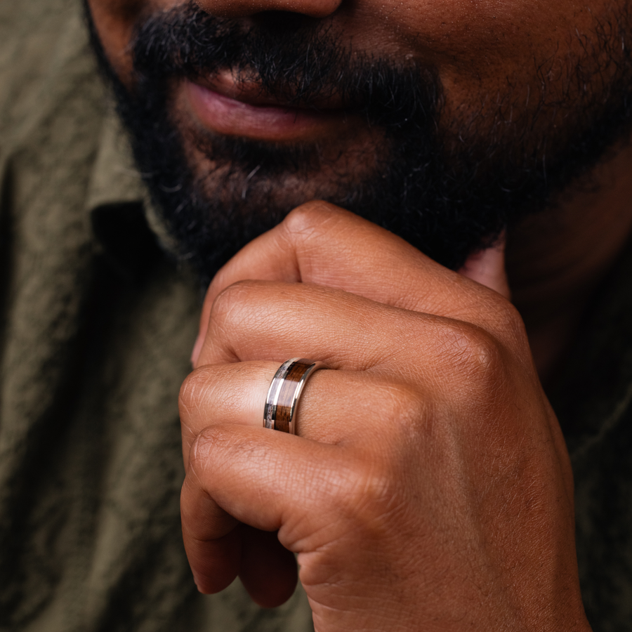 ::Shown in Yellow Gold | 8mm Wide | Medium Antler