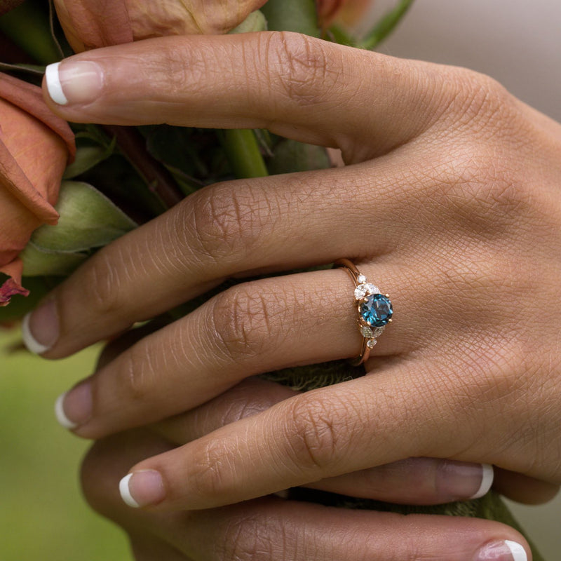 rose-gold-natural-blue-topaz-lab-grown-diamonds-nature-inspired-engagement-ring-the-laurel-rustic-and-main