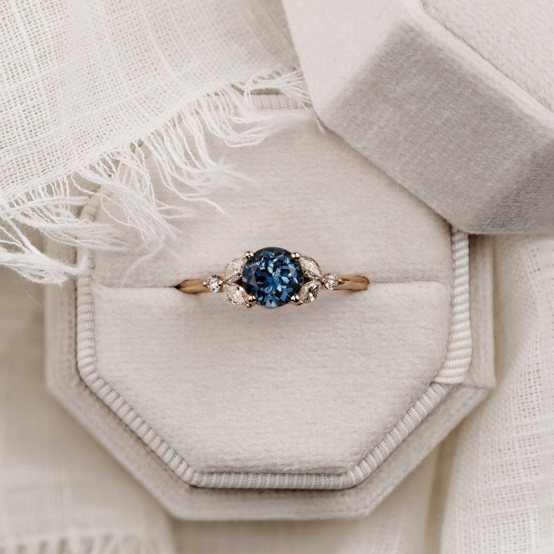 rose-gold-natural-blue-topaz-lab-grown-diamonds-nature-inspired-engagement-ring-the-laurel-rustic-and-main