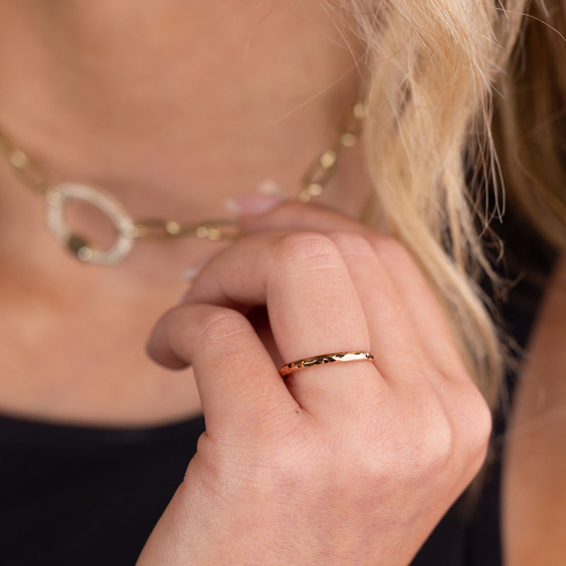 rose-gold-womens-hammered-solid-gold-stacking-ring-2mm-rosalind-rustic-and-main