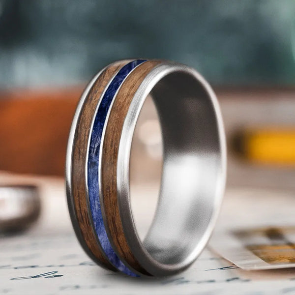 Custom Design - 3-Inlay Narrow Center Ring zxUv69hDSDPTrdVW5Hj_FAuF