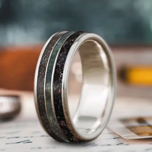 Custom Design - 3-Inlay Narrow Center Ring qV31Waz7sB1YRgksGxQVx9qZ