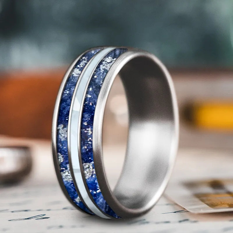 Custom Design - 3-Inlay Narrow Center Ring sQmZieWRrlxRRbQAwrvTpsPh