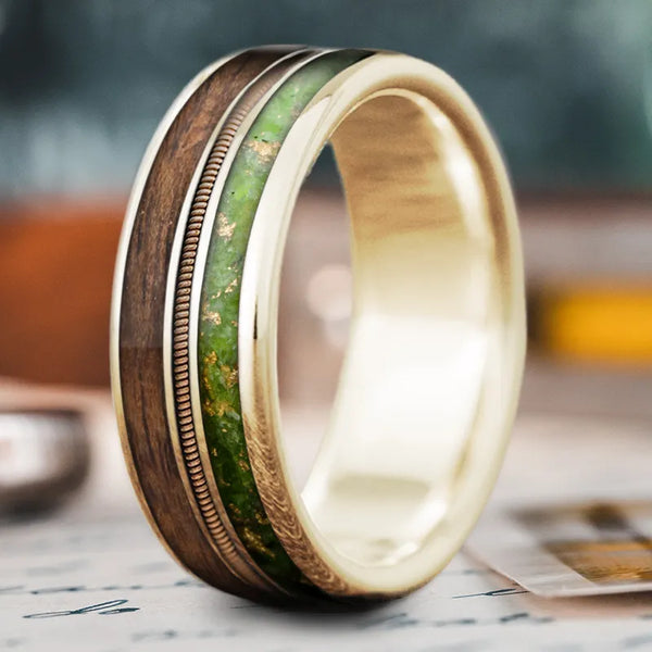 Custom Design - 3-Inlay Metal Center Ring pHhGtYEvFqPt9iOrQl5InH2P