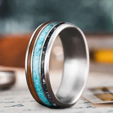Custom Design - 3-Inlay Wide Center Ring V8w5Gm92pWQwoTcTPqnyUBpg