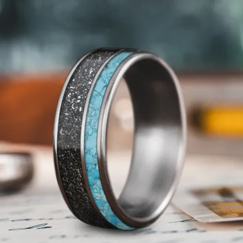 Custom Design - 2-Inlay Offset Ring lxrYHMceb003B1dnpwz41Sfh