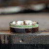 The Sage in Gold | Men's Gold Wedding Band with Rosewood & Imperial Diopside