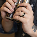 The Sage in Gold | Men's Gold Wedding Band with Rosewood & Imperial Diopside