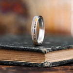 The Beach Comber | Women's Silver Wedding Band with Sand & Sea Shells