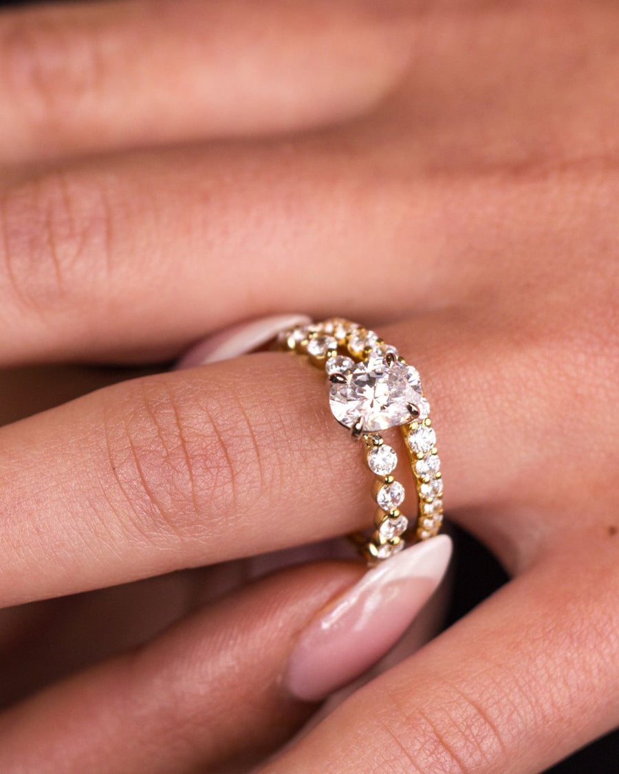 The Sidney & Arabella | Oval Diamond & Half-Eternity Bridal Set