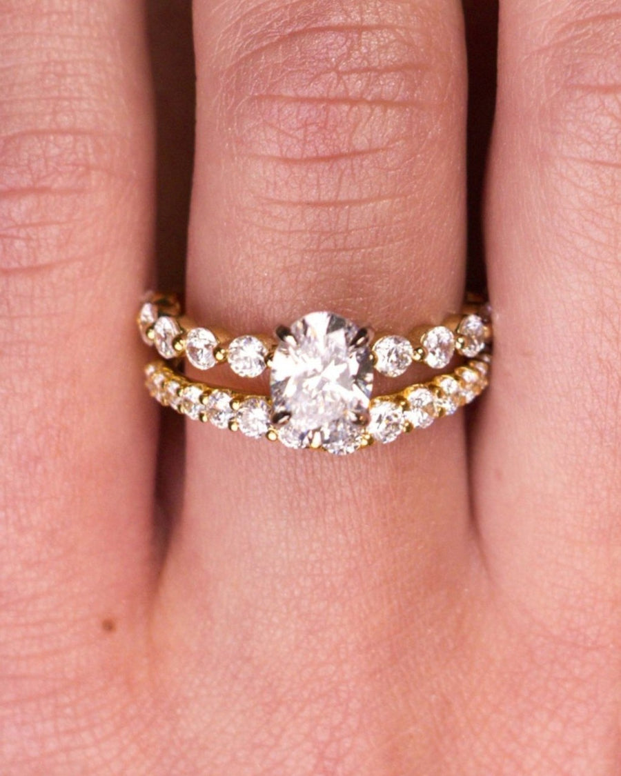 The Sidney & Arabella | Oval Diamond & Half-Eternity Bridal Set