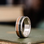 The Air Force | Men's Silver Wedding Band with Propeller Wood & Air Force Flight Suit