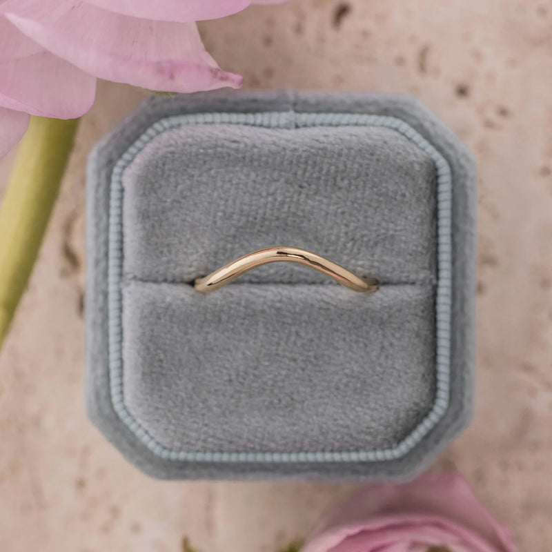 Simple Curved Solid Gold Contour Band