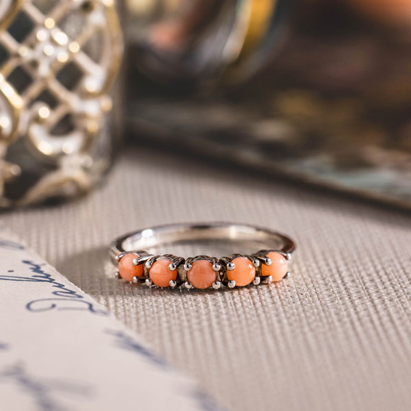 stacking-half-eternity-band-pink-natural-coral-the-auralie-rustic-and-main