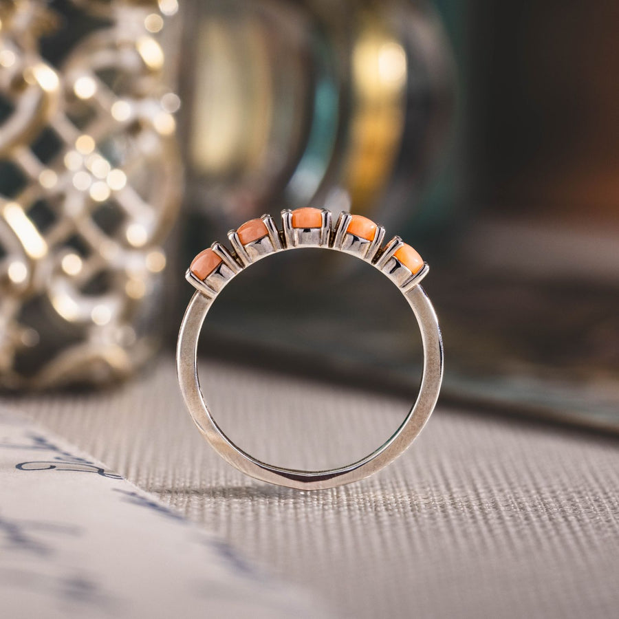 stacking-half-eternity-band-pink-natural-coral-the-auralie-rustic-and-main