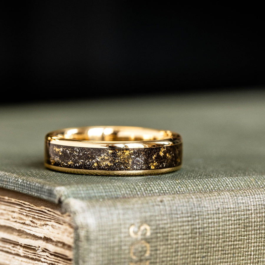 The Stargazer & The Erinn - His and Hers Unique Gold Wedding Ring Set
