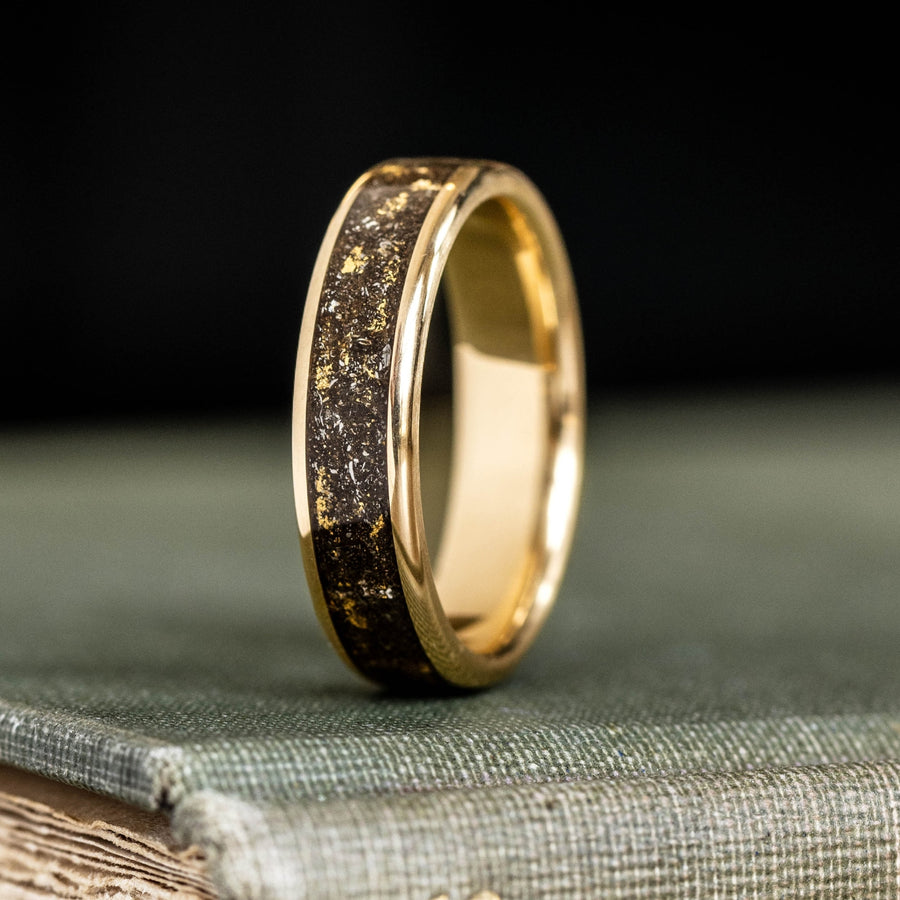The Stargazer & The Erinn - His and Hers Unique Gold Wedding Ring Set