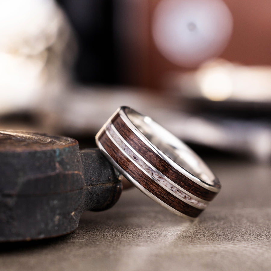 sterling-silver-antique-walnut-wood-antler-ring-wedding-band-rustic-and-main-stag