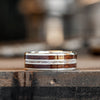 The Stag in Silver | Men's Silver Elk Antler Wedding Band with Walnut Wood