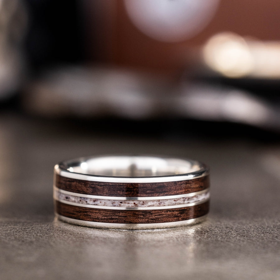 sterling-silver-antique-walnut-wood-antler-ring-wedding-band-rustic-and-main-stag