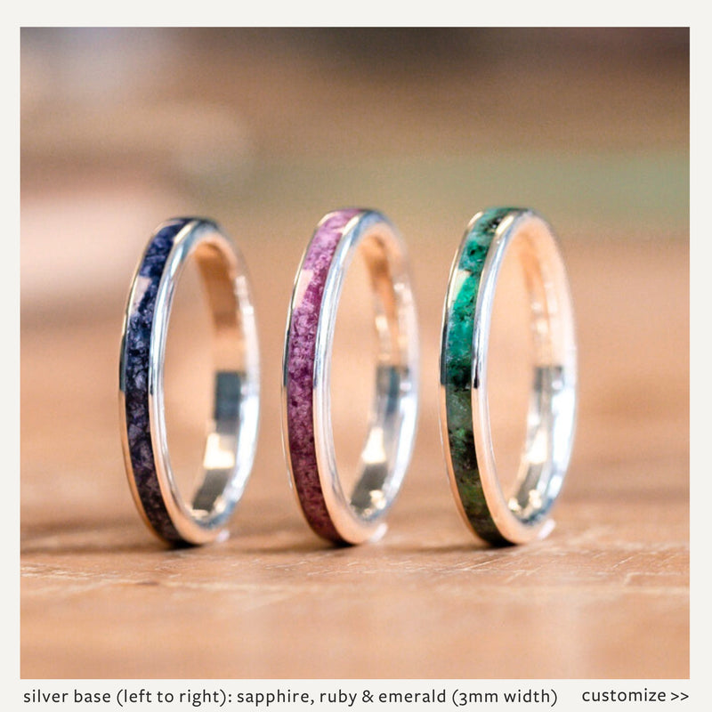 Custom Women's Gold or Silver Band - Single Inlay – Rustic and Main