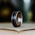 (In-Stock) The Celtic - Scottish National Tartan | Men's Titanium Wedding Band with Whiskey Barrel & Tartan - Size 9.25 | 8mm Wide