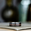 The Alvarez | Men's Titanium Wedding Band with Meteorite & Dinosaur Bone