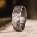 The Apollo Hammered Silver Rustic and Main ::Shown in 8mm Wide | Titanium